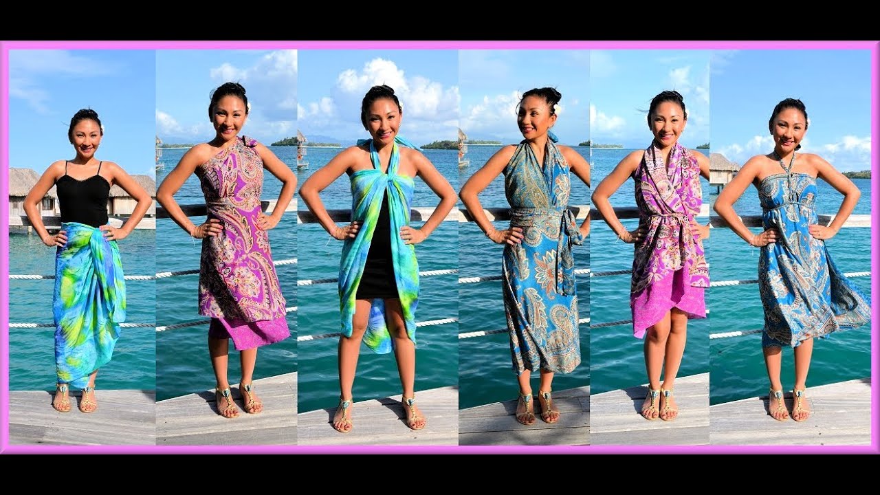 9 WAYS to WRAP,WEAR a SARONG, PAREO, CONVERTIBLE DRESS! (Iris Impressions) - AprilAthena7