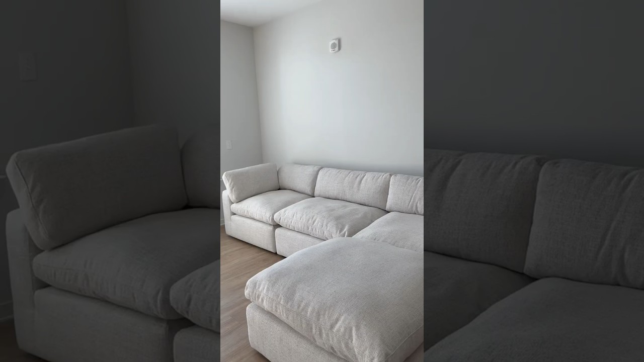 LOVE my couch from @wayfair! #beigeaesthetic #homeinspo #unboxing #newapartment #homedecor