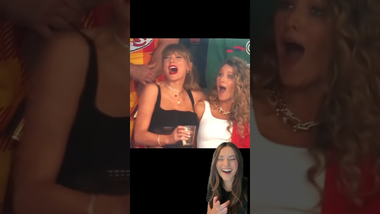 When Taylor Swift Notices Shes’s On The Super Bowl Screen With Blake Lively!
