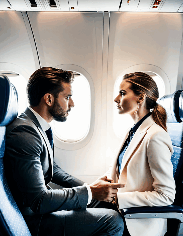 man cheating on flight
